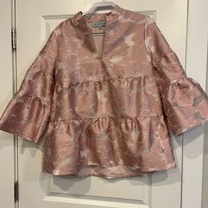Tuckernuck top xl rose gold shirt brocade large